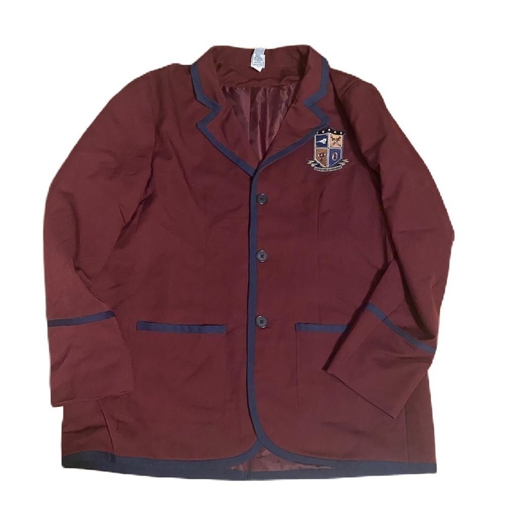 Umbrella Academy Blazer 2X Maroon Red Jacket Coat Button Down Uniform